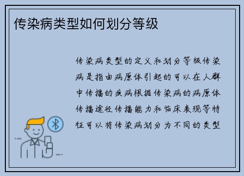 传染病类型如何划分等级